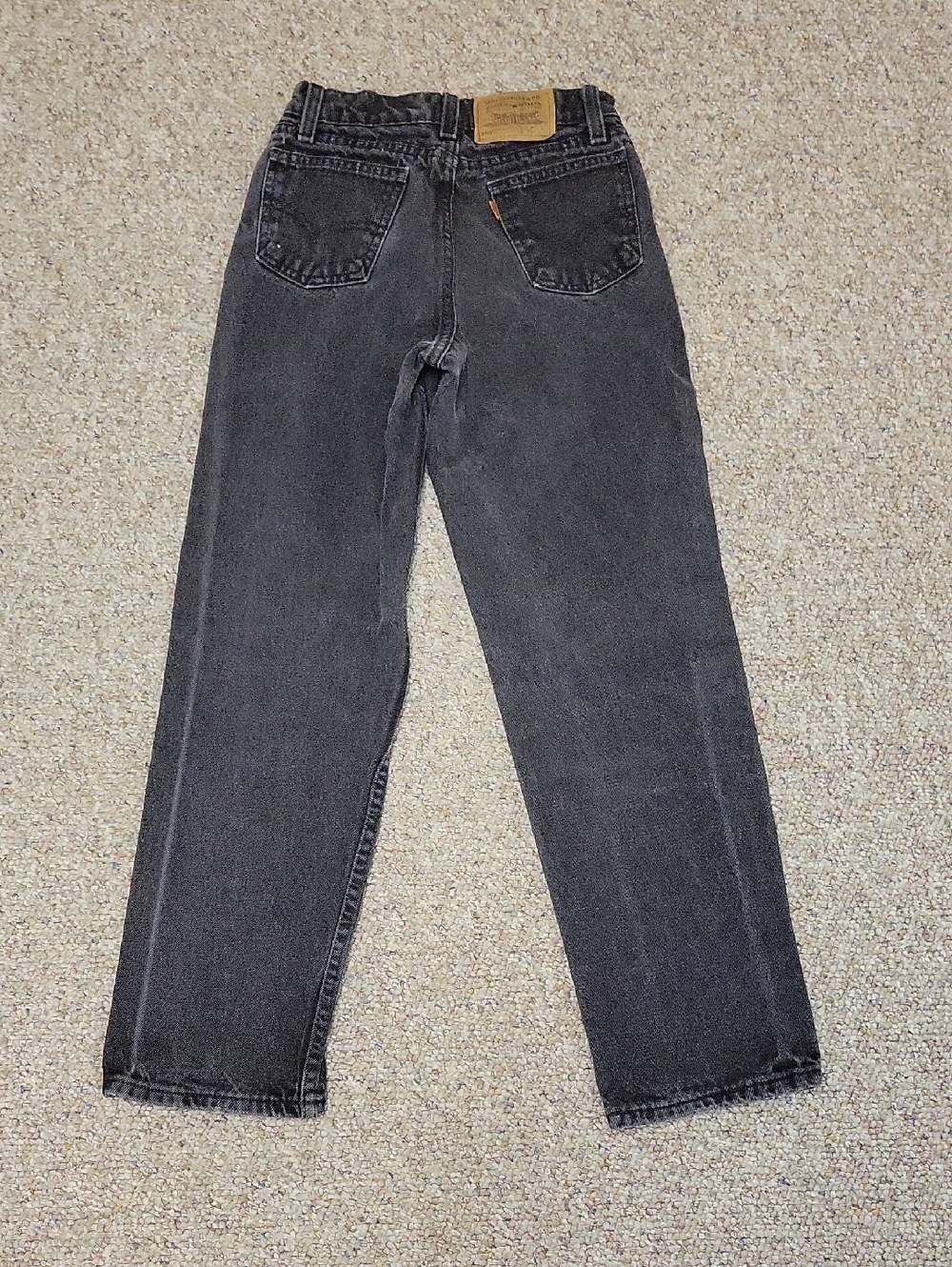 Levi's 550 Orange Tab Boy's 14 Slim Black Washed Straight-Leg Jeans USA cotton